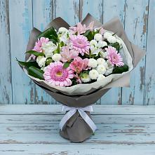 Букет цветов из:  Герберы, Альстромерии и Хризантемы #REPLACE_PRED# Кошки Самарская область