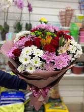 Букет цветов из:  Розы, Хризантемы и Альстромерии #REPLACE_PRED# Кошки Самарская область