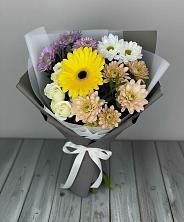Букет цветов из:  Розы, Герберы и Хризантемы в Кошки Самарская область
