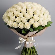 Букет 101 беля роза Белоснежка в Кошки Самарская область