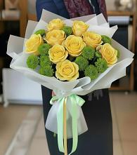 Букет цветов из:  Хризантемы и Розы в Кошки Самарская область