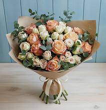 Букет цветов из:  Альстромерии и Розы в Кошки Самарская область
